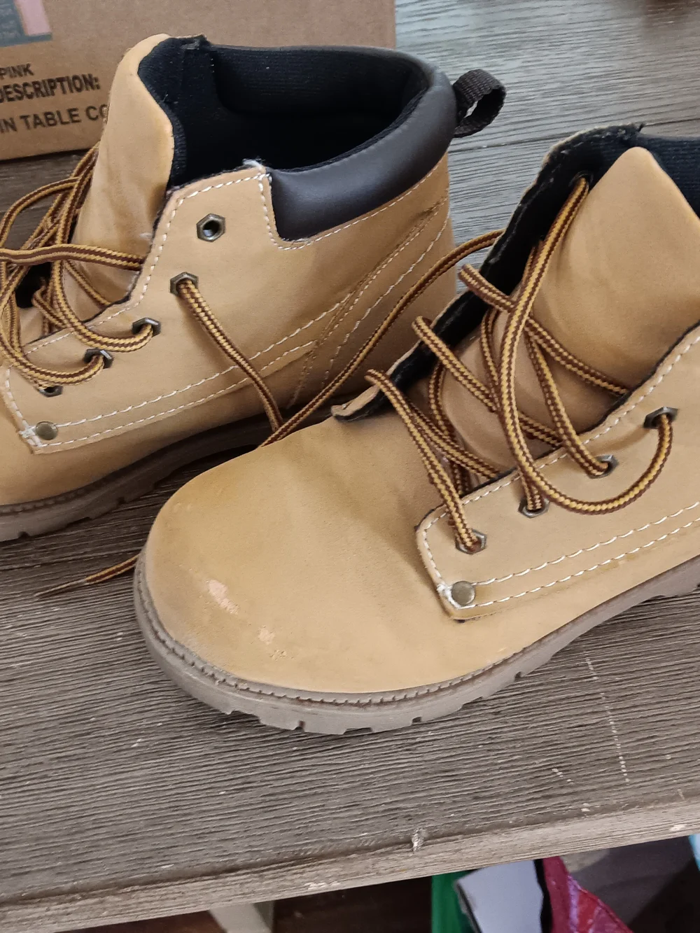 Boys Size 4, Bramma Tan Lace-Up Outdoor Boots - Casual Work Style